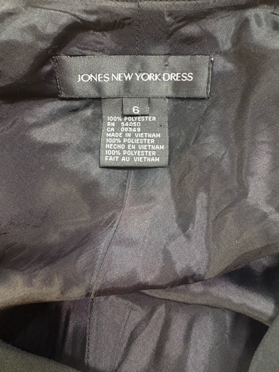 Jones New York size 6 bias cut a-line dress black bold floral - Picture 6 of 8